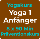 Yogakurs Yoga 1 Anfänger 8 x 90 Min Präventionskurs